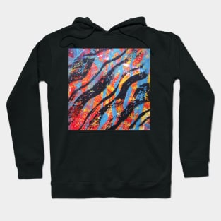 Flying Free Monoprint Abstract Section Hoodie